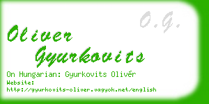 oliver gyurkovits business card